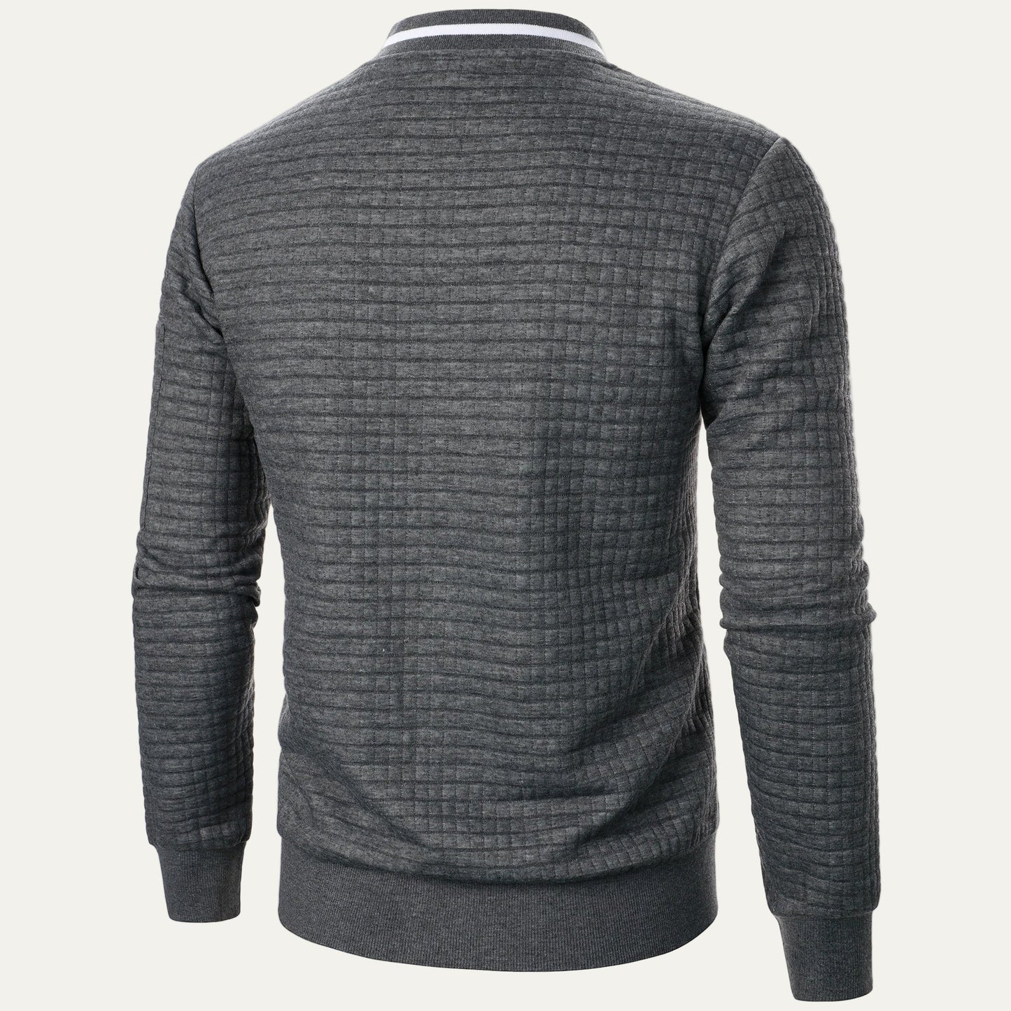 Men’s Quilted Square Pattern Bomber Jacket