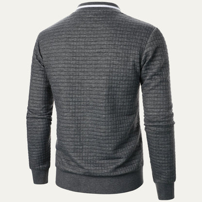 Men’s Quilted Square Pattern Bomber Jacket