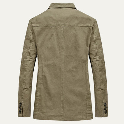 Men’s Casual Cotton Blazer with Patch Pockets