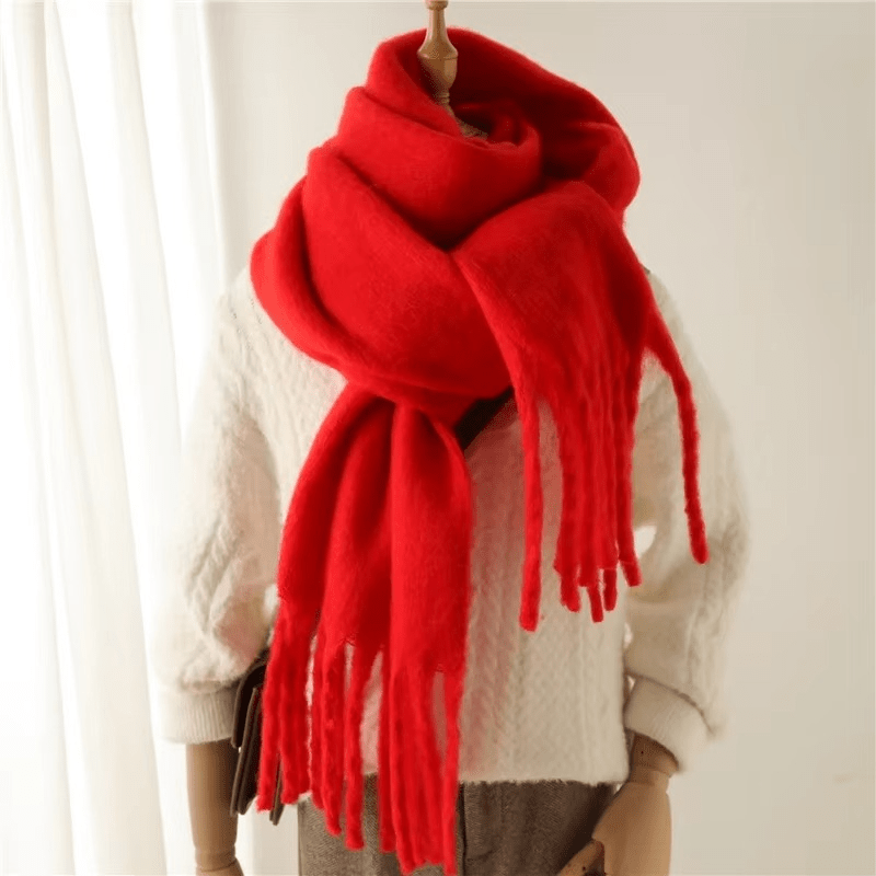 CosyCharm – Soft cashmere scarf with tassels for warm winter days
