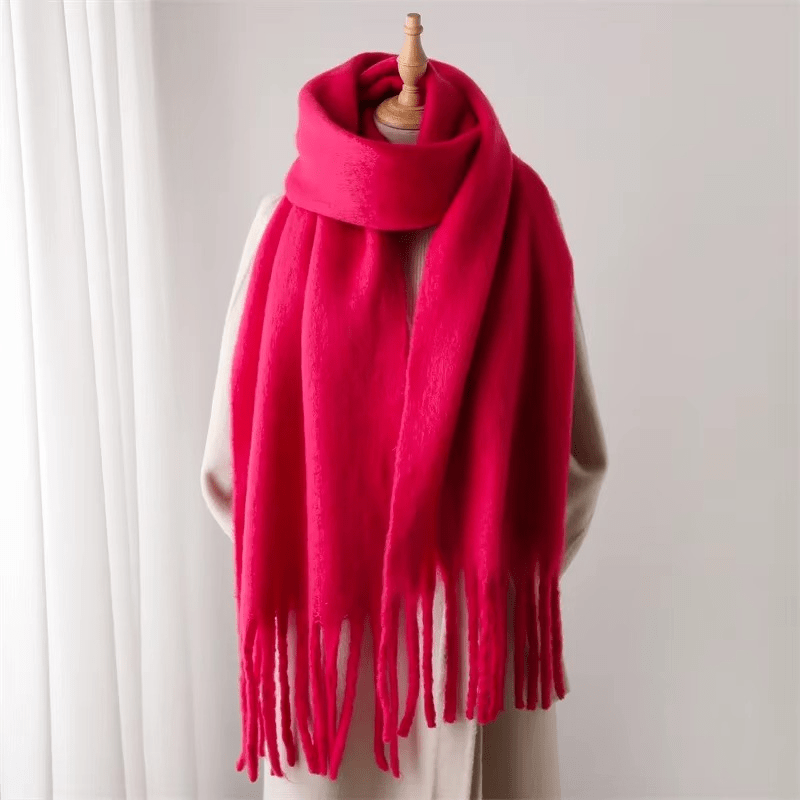 CosyCharm – Soft cashmere scarf with tassels for warm winter days