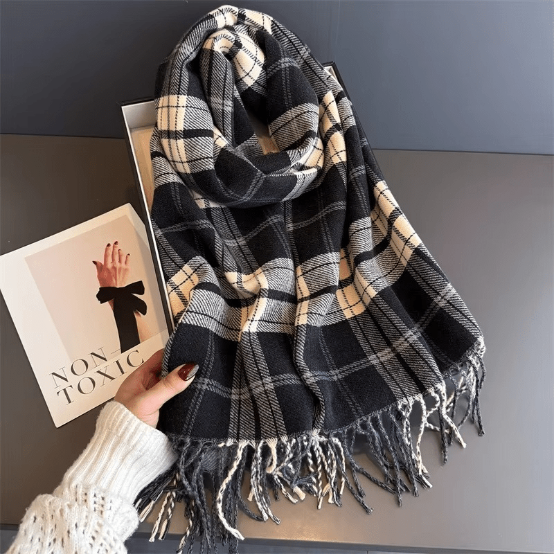 WarmElegance – Designer Autumn Winter Scarf in Soft Cashmere with Pashmina Look