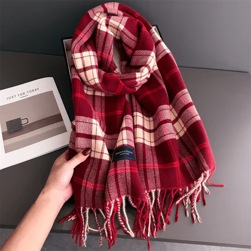 WarmElegance – Designer Autumn Winter Scarf in Soft Cashmere with Pashmina Look
