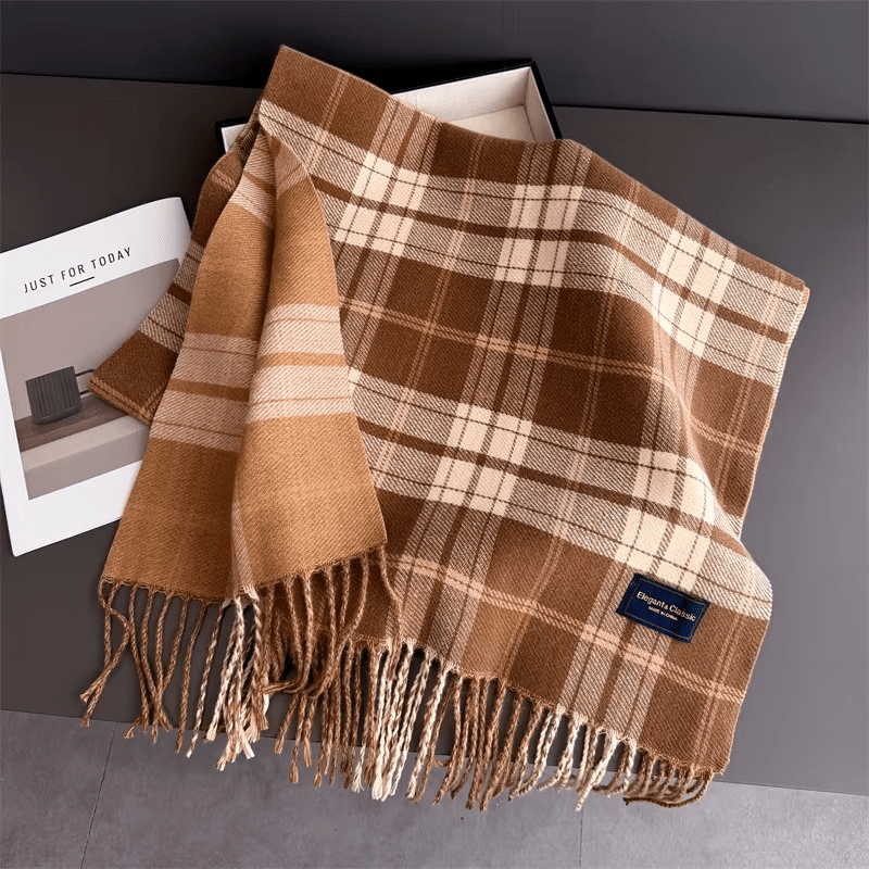 WarmElegance – Designer Autumn Winter Scarf in Soft Cashmere with Pashmina Look