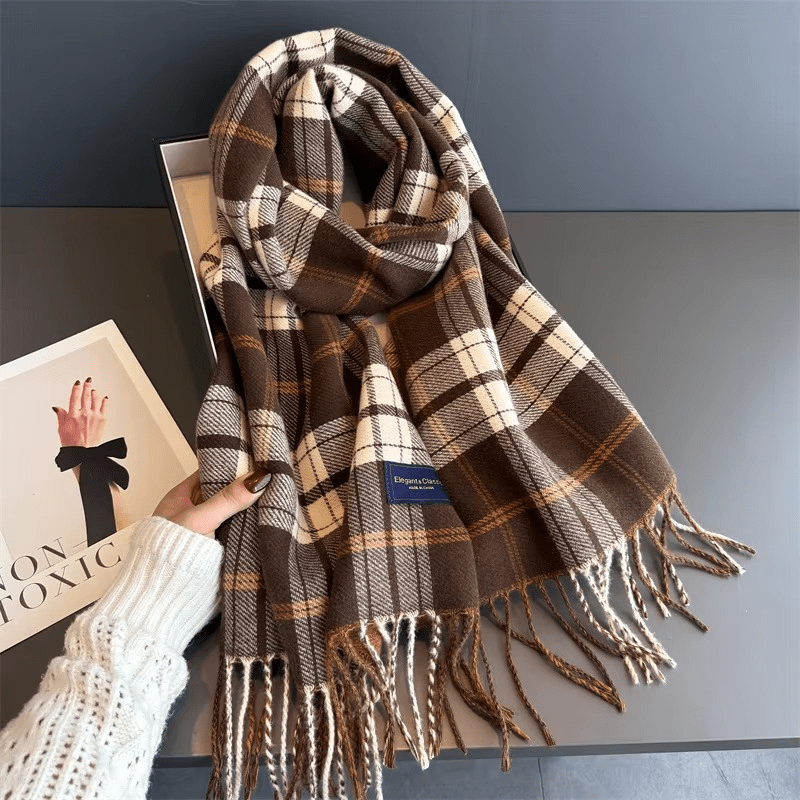 WarmElegance – Designer Autumn Winter Scarf in Soft Cashmere with Pashmina Look