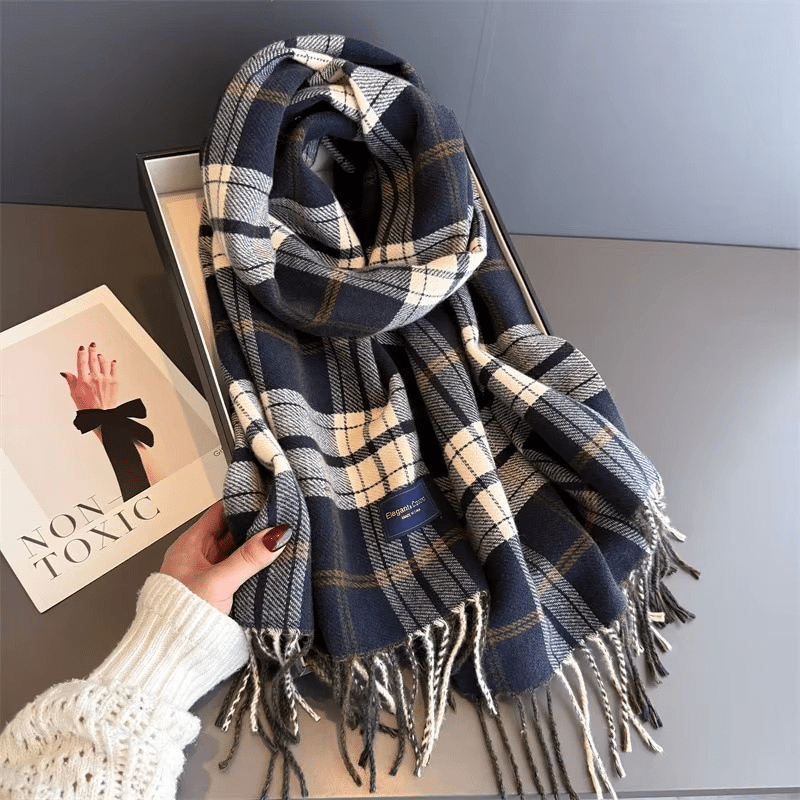 WarmElegance – Designer Autumn Winter Scarf in Soft Cashmere with Pashmina Look