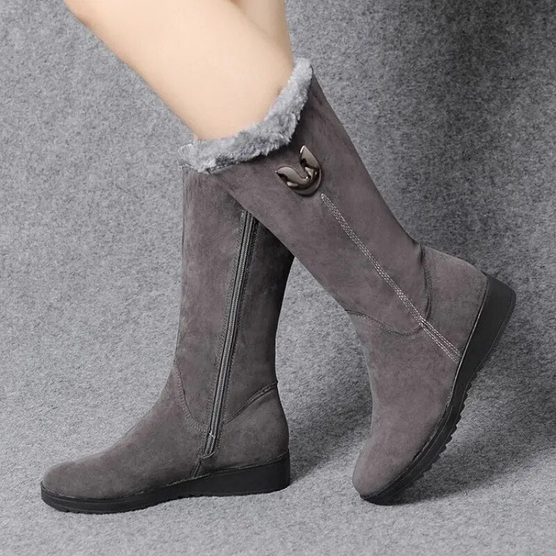 Warm Waterproof Ankle High Winter Boots for Women
