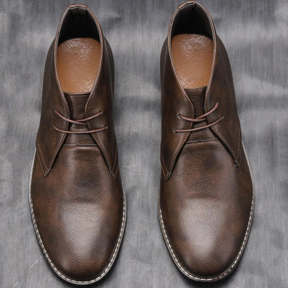 The Crosby Men's Street Style Leather Lace Up Ankle Boots
