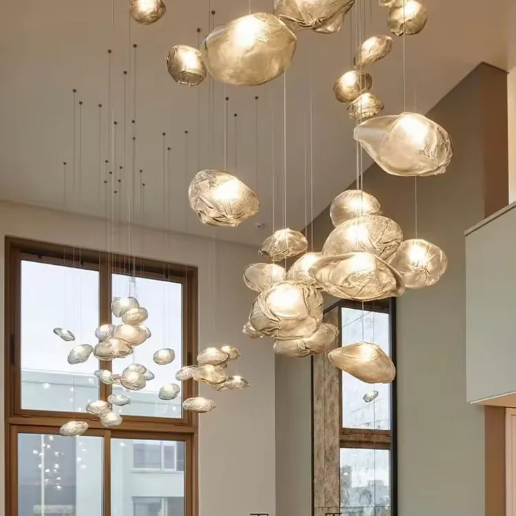 Elegant Glass Drop Chandelier With Metal Frame - BritishElegance