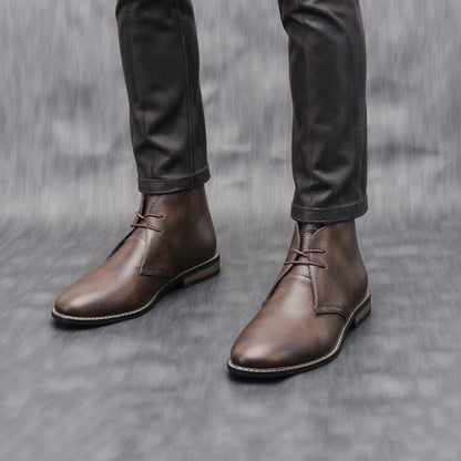 The Crosby Men's Street Style Leather Lace Up Ankle Boots