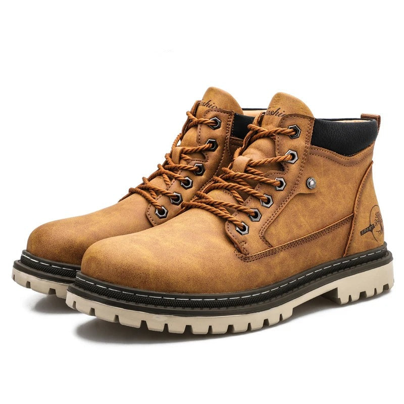 Casual Lace-Up Boots Brown