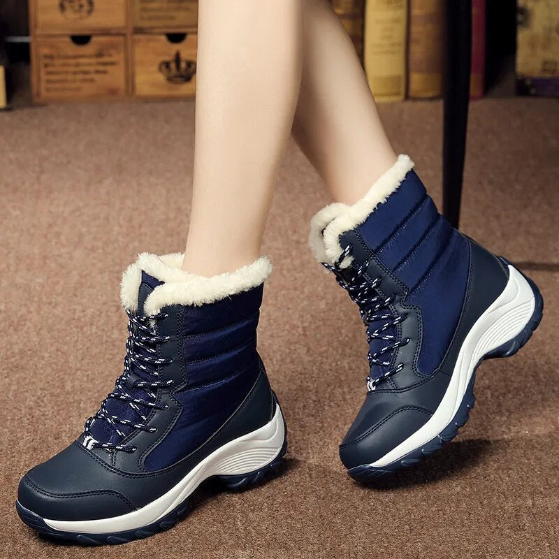 Warm Waterproof Women's Snow Boots for Outdoor Use - BritishElegance