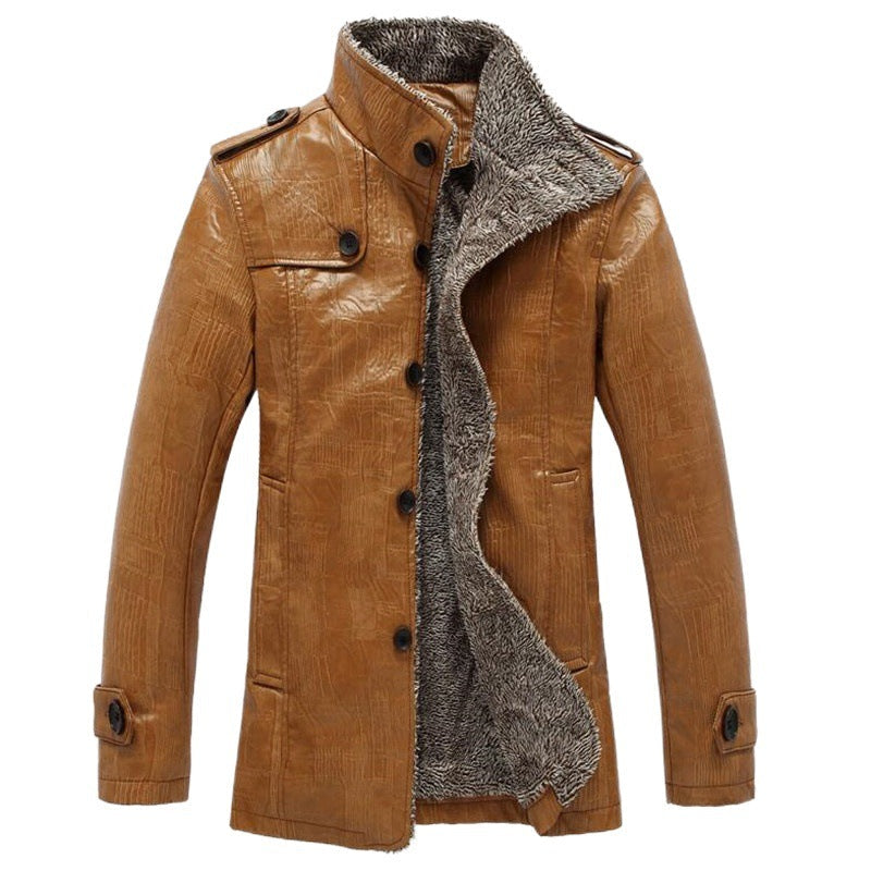 Premium Leather Jacket with Fleece Lining - BritishElegance