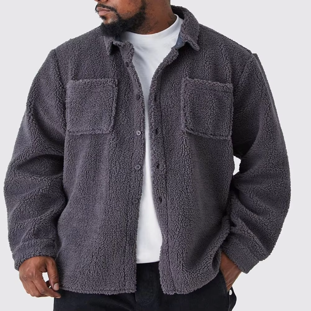 Classic Fleece Jacket with Button Front - BritishElegance