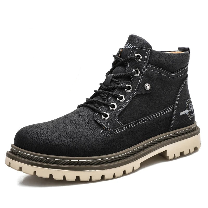 Casual Lace-Up Boots Brown
