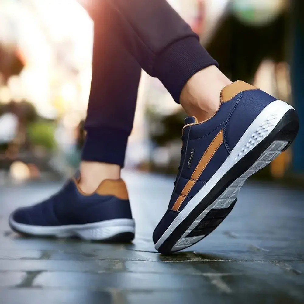 Renzo | Men’s Orthopedic Leather Sneakers – Supportive, Breathable & Stylish