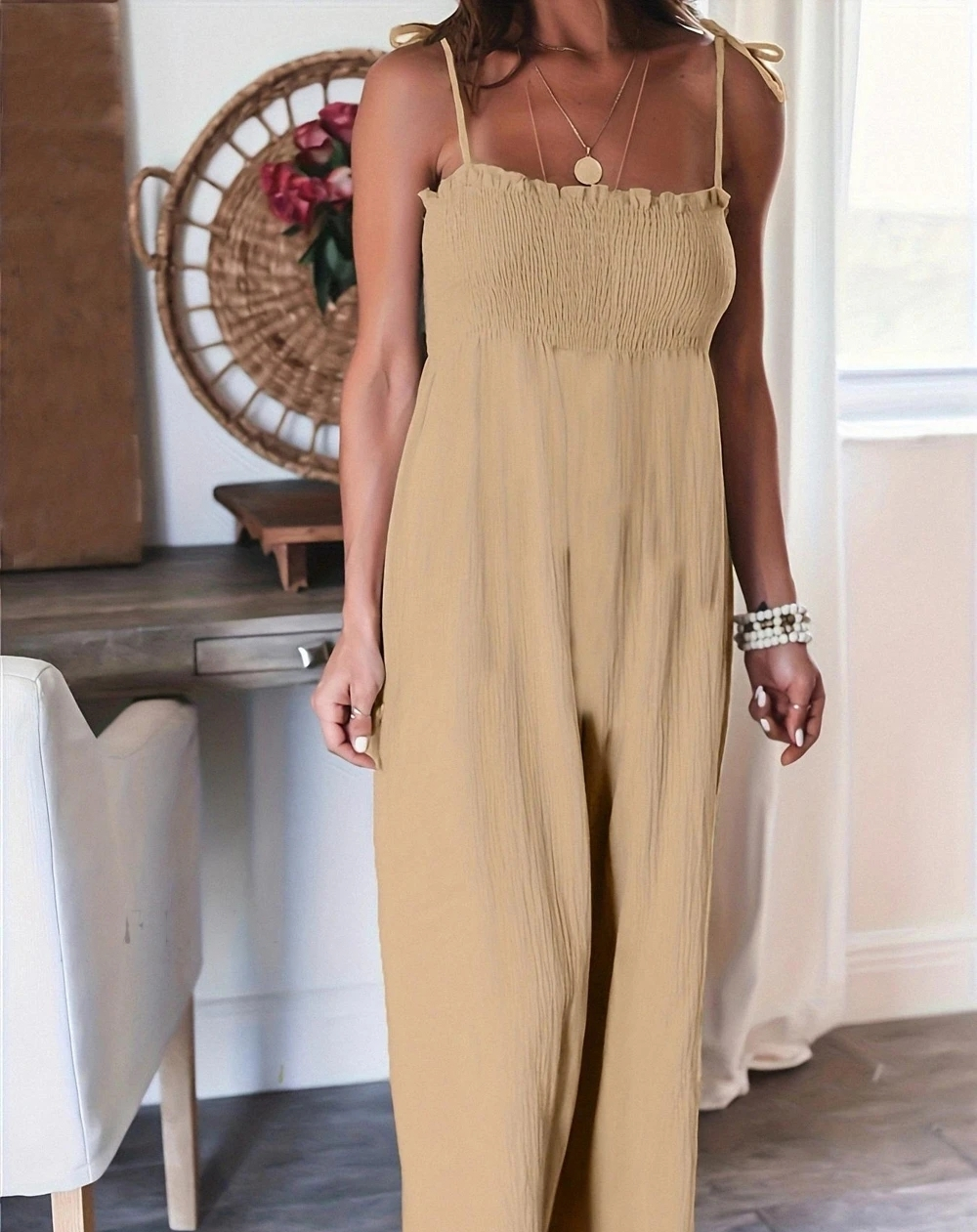 Relaxed Fit Women's Summer Wide Leg Jumpsuit