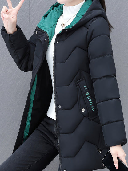 Cozy Women's Puffer Coat with Hood for Everyday Wear