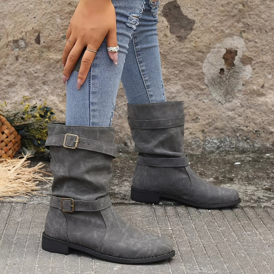 Comfortable Faux Leather Ankle Boots for Women
