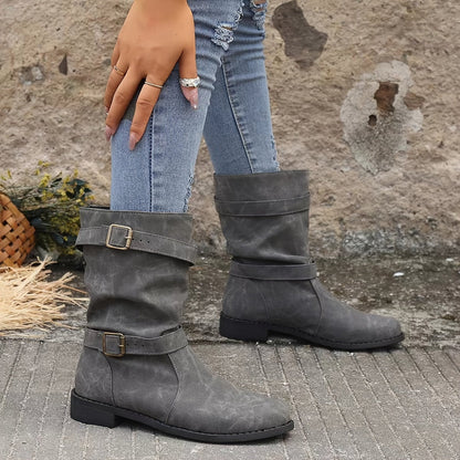 Comfortable Faux Leather Ankle Boots for Women