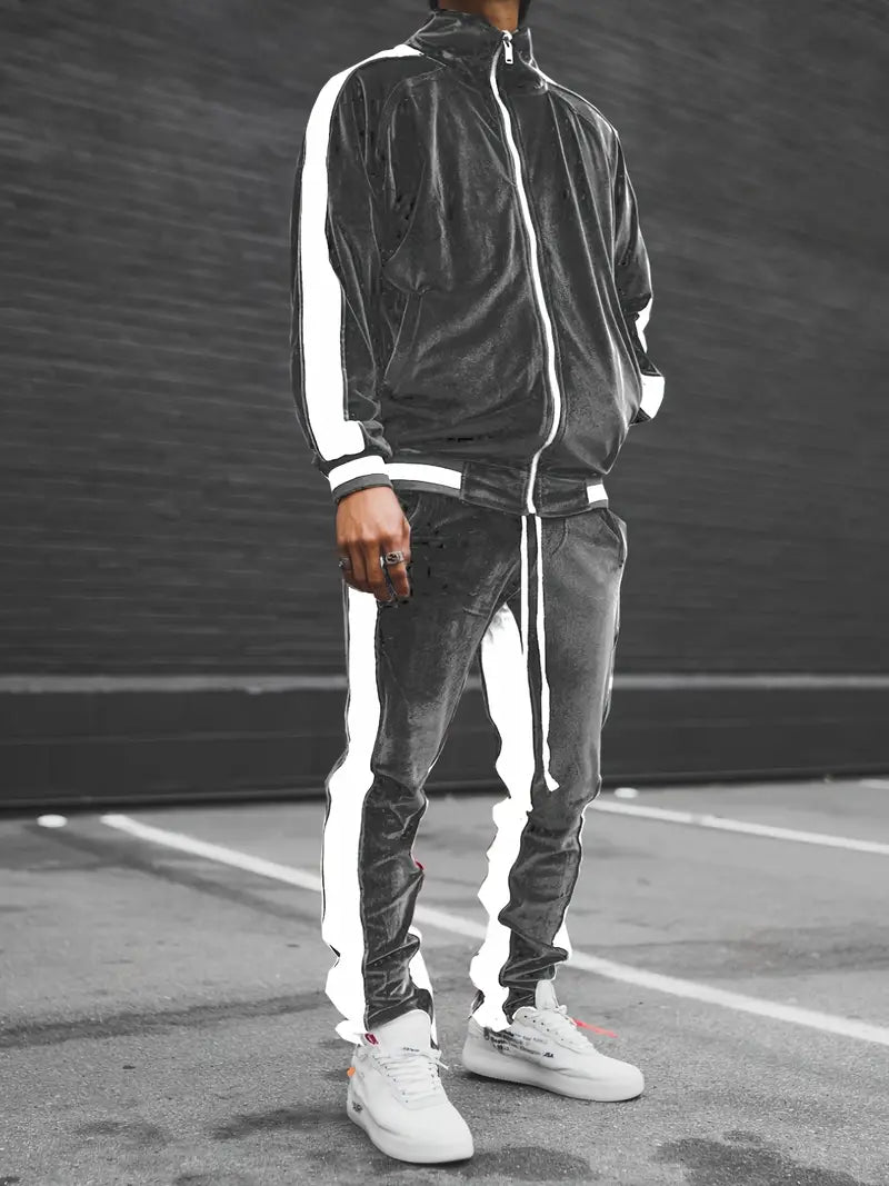 Soft Mens 2-Piece Zip Up Tracksuit Set