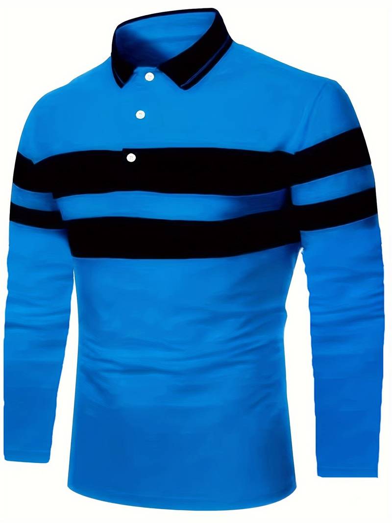Christopher Men's Casual Long-Sleeve Colorblock Shirt