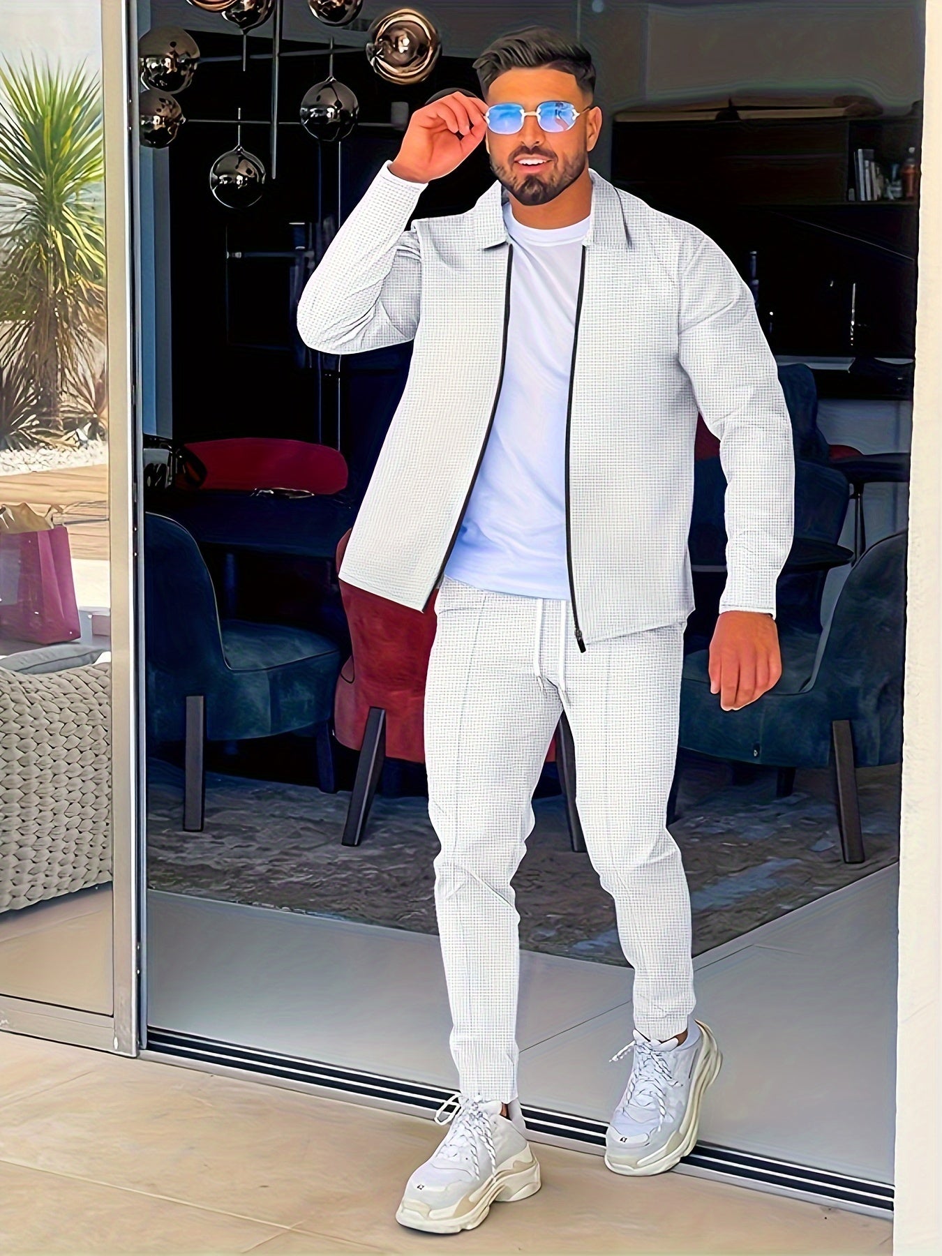 Classic Comfy Men's Tracksuit With Zip Up Jacket