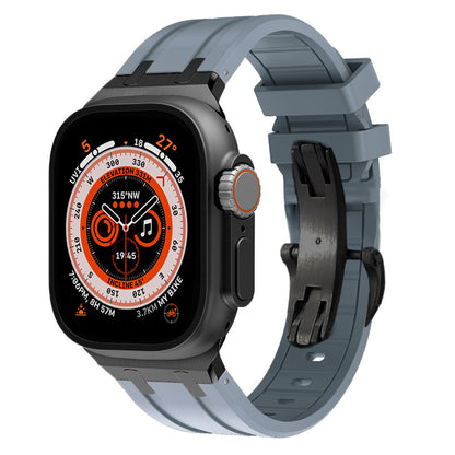 Durable Silicone Strap for Apple Watch with Metal Clamp