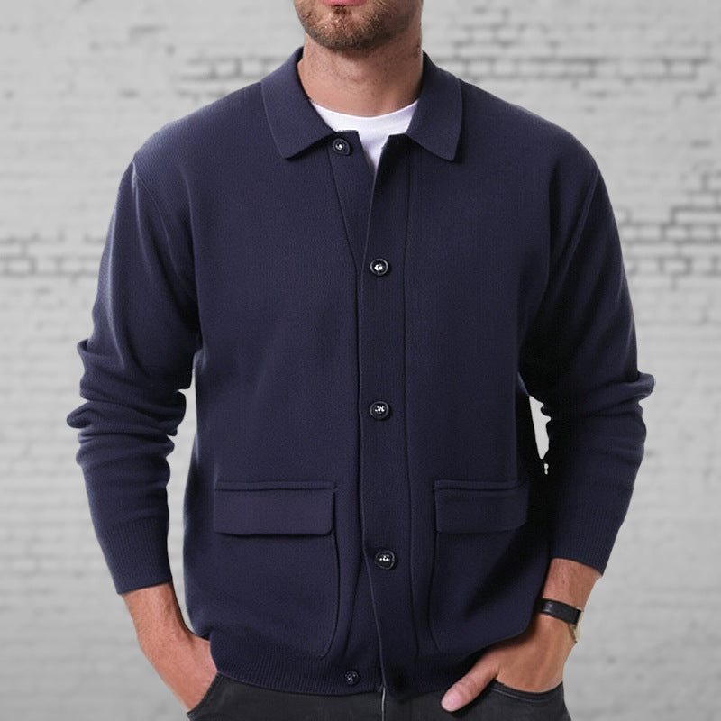 Classic Mens Button Cardigan Sweater - BritishElegance
