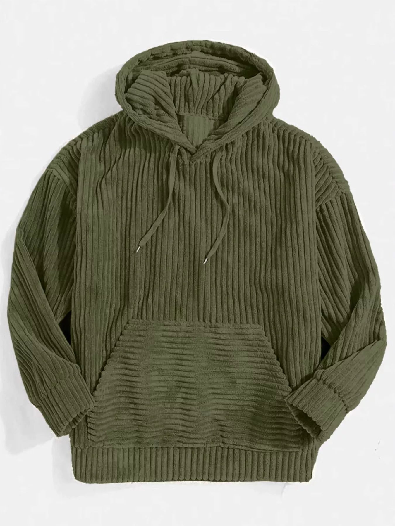 Relaxed Fit Mens Corduroy Hooded Jacket Large Size - BritishElegance