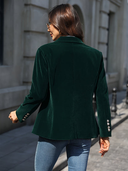 Sienna Tailored Blazer | Solid Button Front Hip-Length Blazer