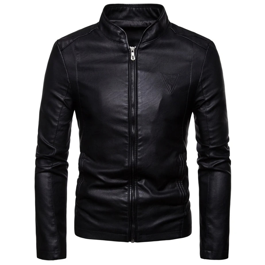 Classic Slim Faux Leather Jacket - BritishElegance