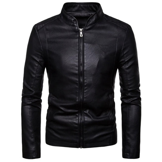 Classic Slim Faux Leather Jacket - BritishElegance