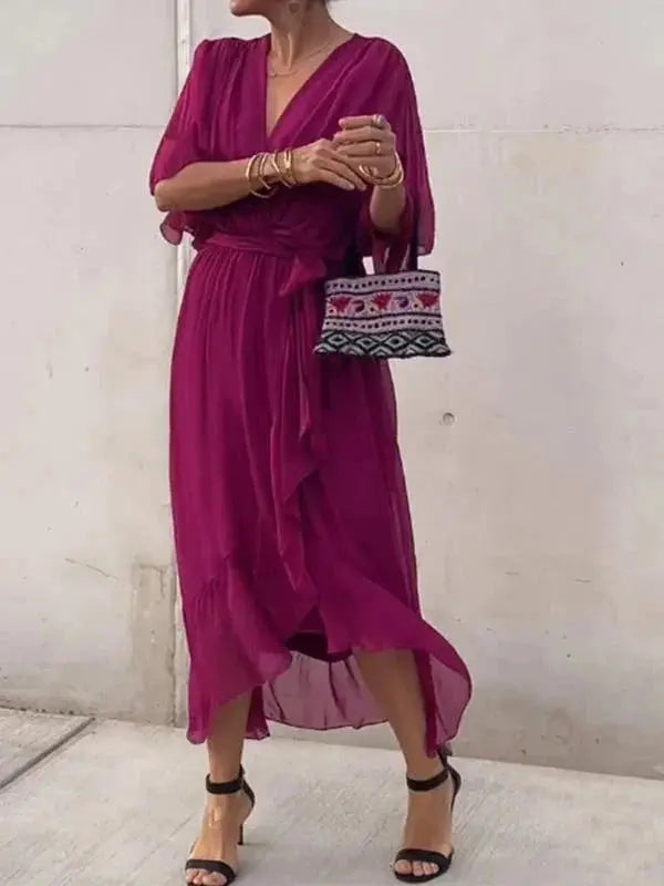 Lyra | Whisper-Soft V-Neck Silk Dress