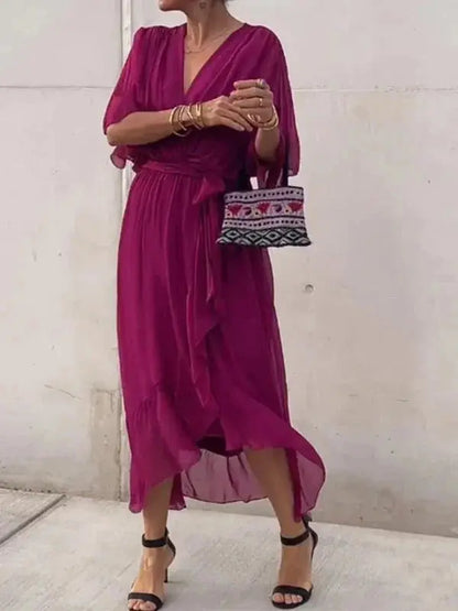 Lyra | Whisper-Soft V-Neck Silk Dress