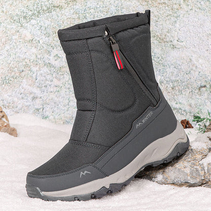 Women's winter boots with side zipper - waterproof, non-slip, durable snow boots with warm lining