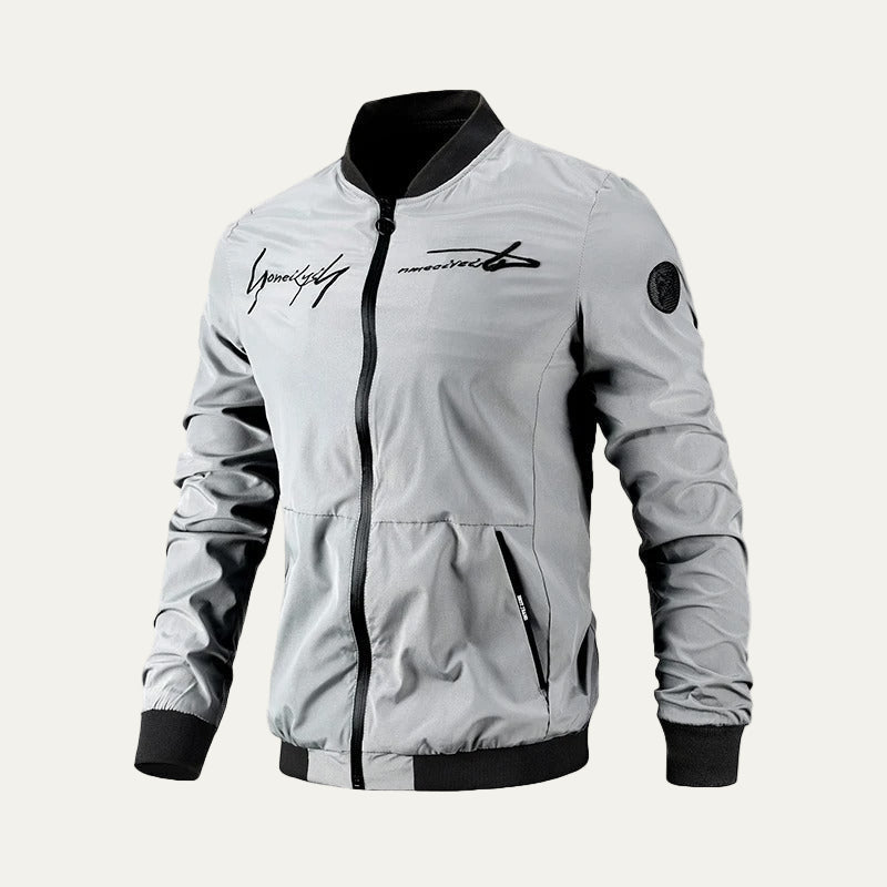 Men’s Modern Graphic Zip Up Bomber Jacket