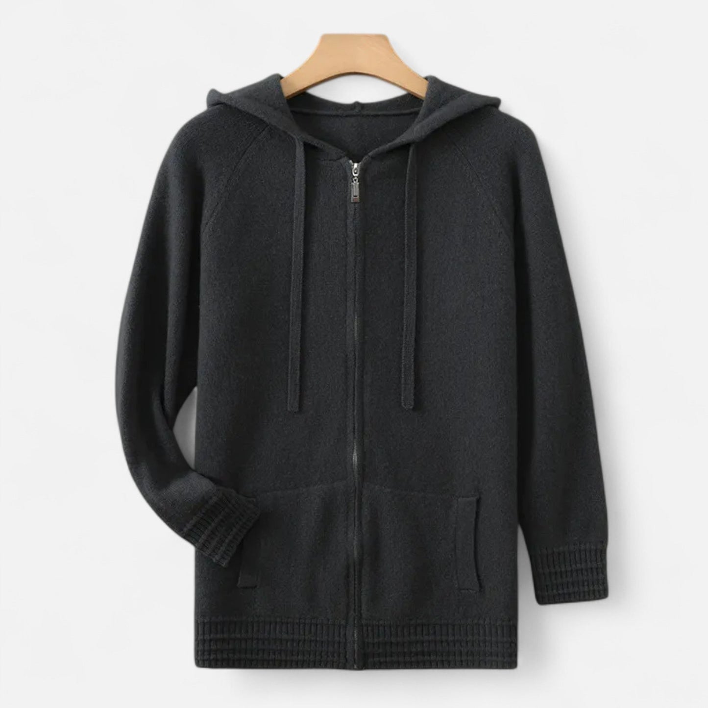 Cozy Cable Knit Hooded Zip Sweater