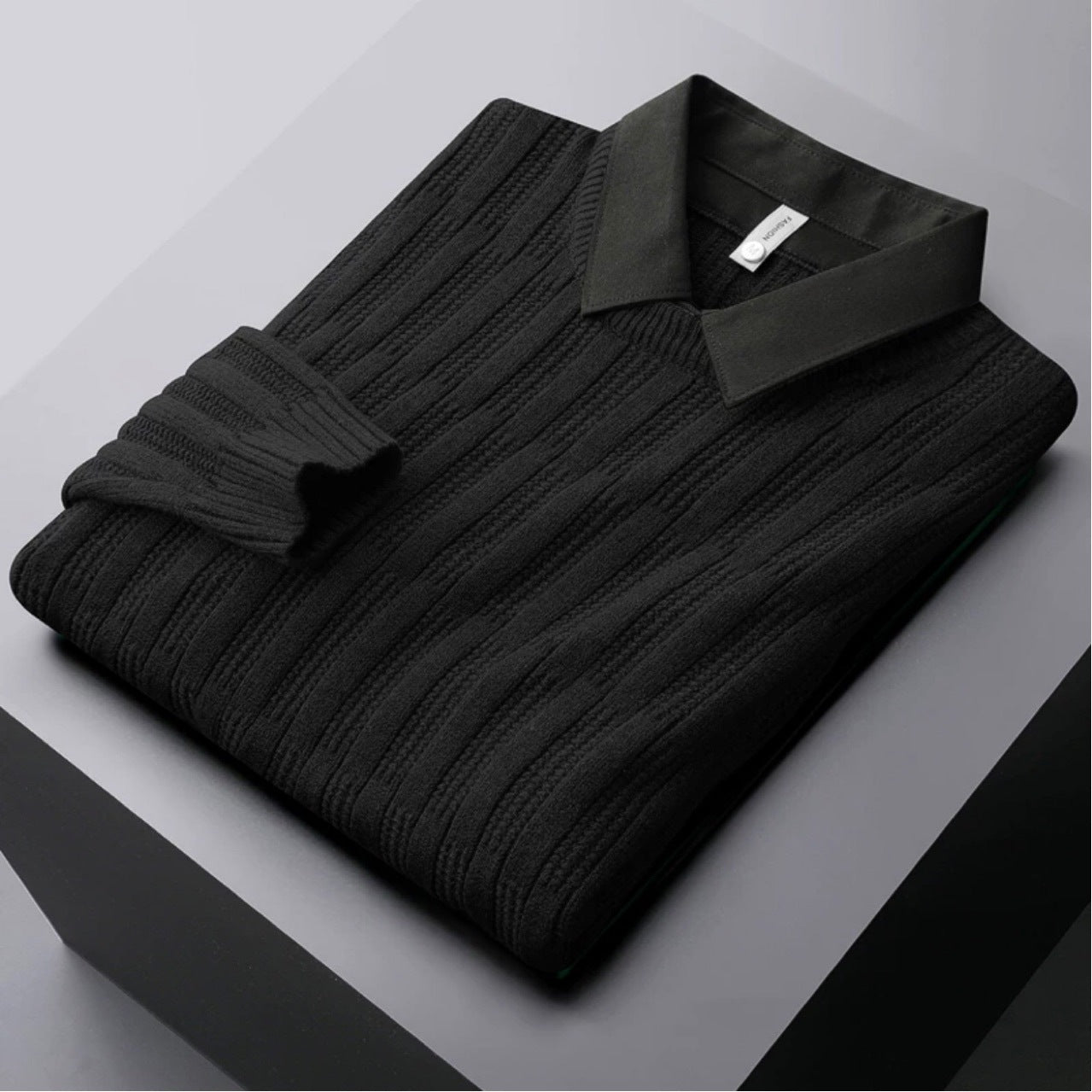 Classic Men's Textured Crew Neck Sweater