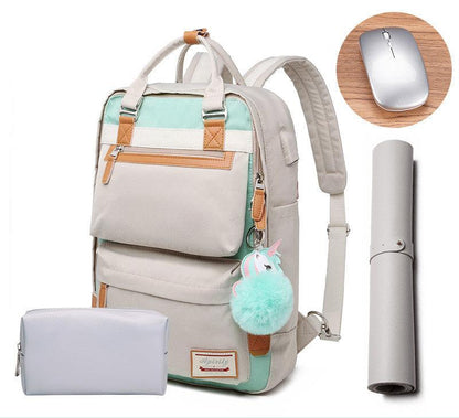 Stylish waterproof backpack for women with 15.6-inch laptop compartment