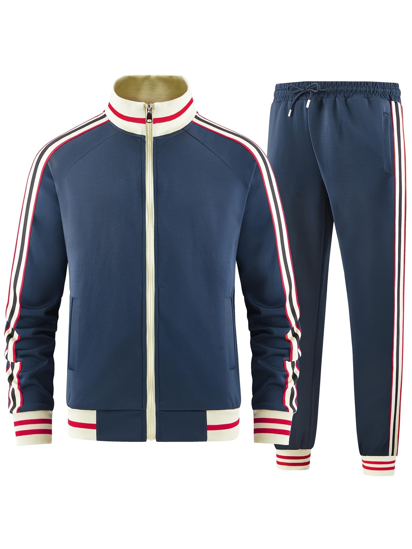 Comfortable Men's Zip Up Tracksuit Set