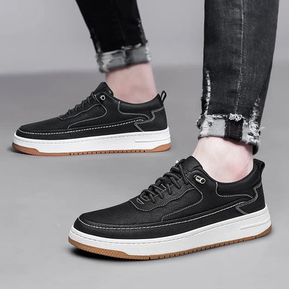Classic Leather Mens City Sneakers - BritishElegance