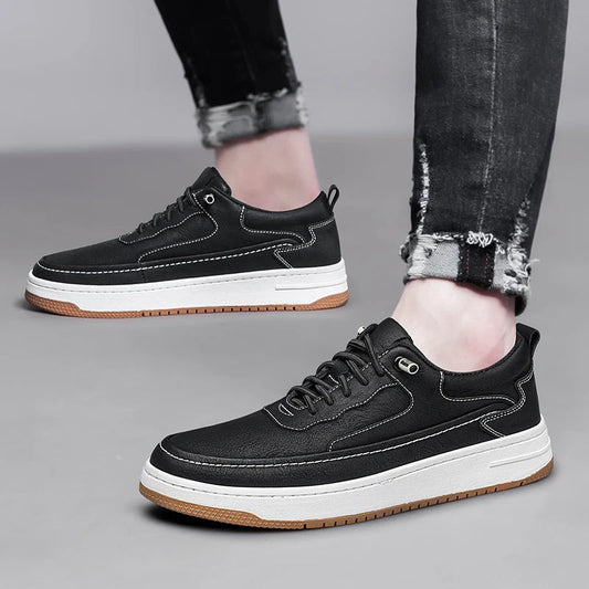 Classic Leather Mens City Sneakers - BritishElegance