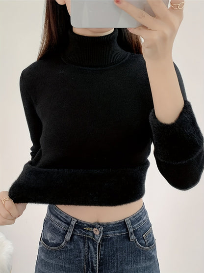 Warm Cozy Fleece Lined Women's Slim Fit Top