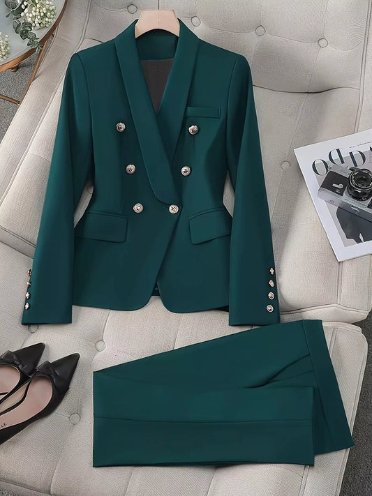 Classic Two Button Suit Jacket & Fit Pants Set - BritishElegance