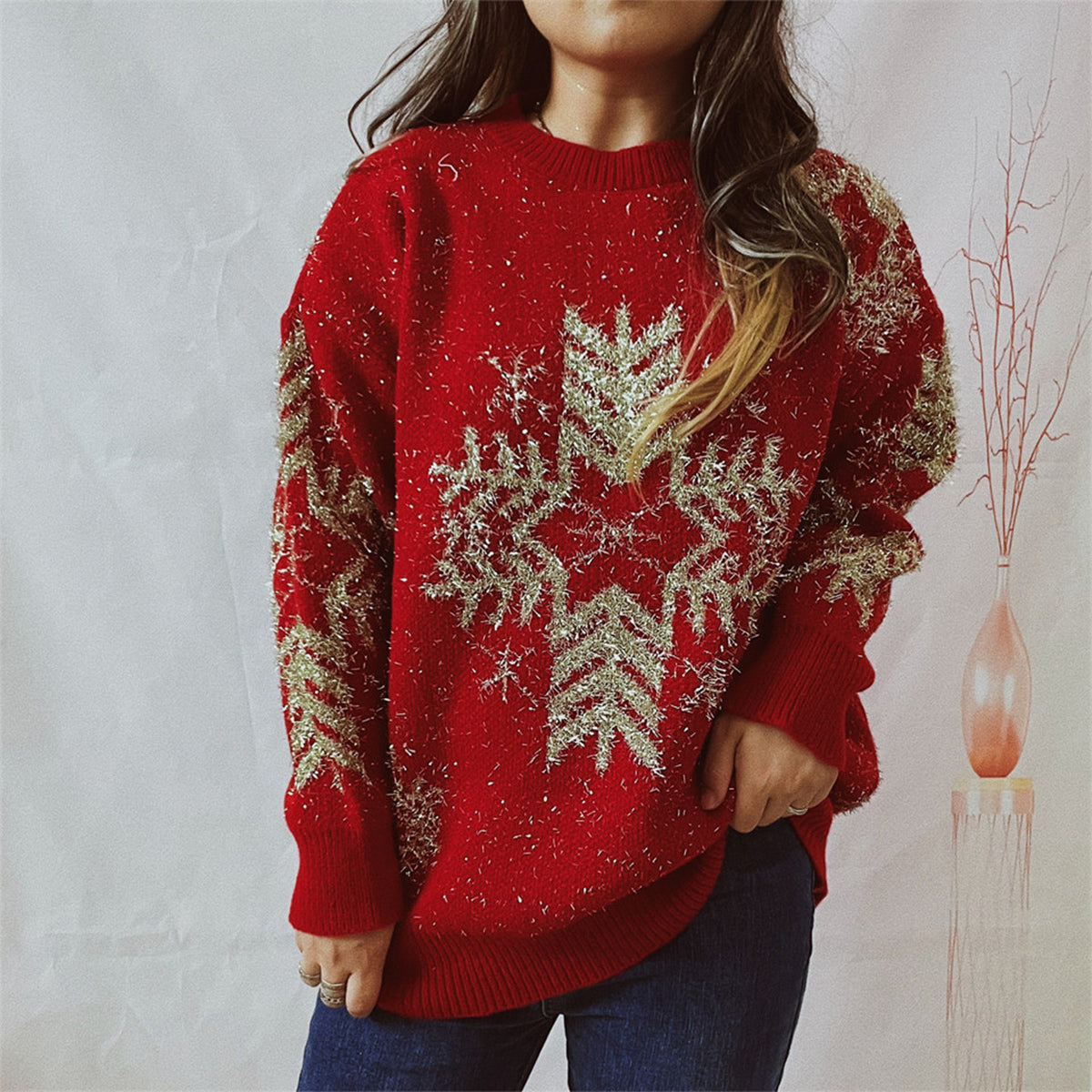 Classic Winter Crew Neck Sweater – Soft Knit Pattern - BritishElegance