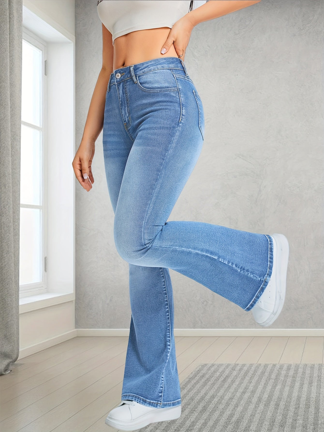 Comfortable Women's Classic Bootcut Jeans - BritishElegance