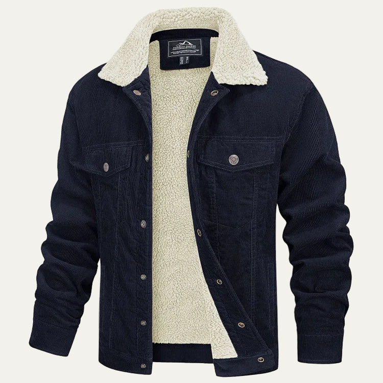 Men’s Warm Corduroy Sherpa Lined Trucker Jacket
