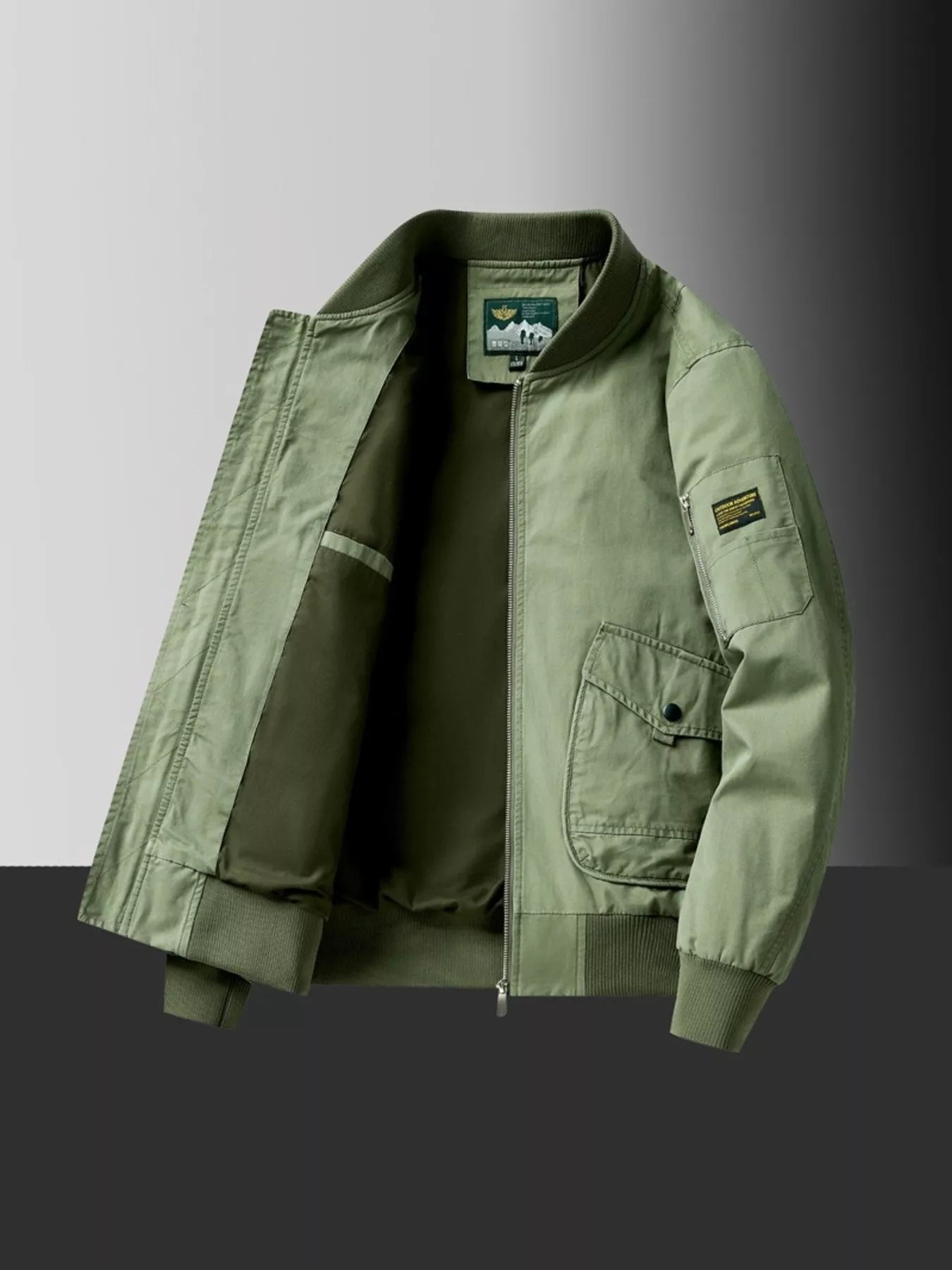 Big and Tall Zipper Bomber Jacket