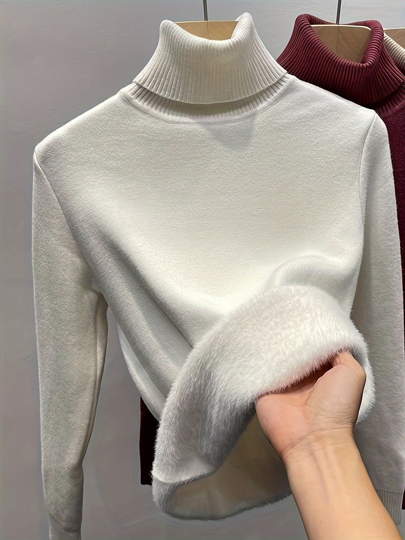 Warm Cozy Fleece Lined Women's Slim Fit Top